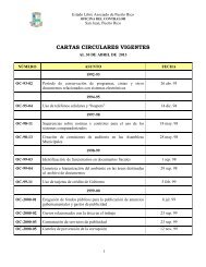 CARTAS CIRCULARES VIGENTES - Oficina del Contralor