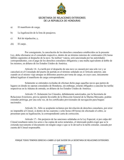 Ley del Arancel Consular - Secretaría de Relaciones Exteriores de ...