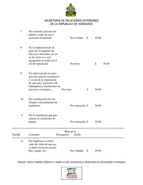 Ley del Arancel Consular - Secretaría de Relaciones Exteriores de ...