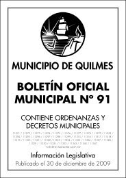 BOLETÍN OFICIAL MUNICIPAL Nº 91 - Municipio de Quilmes