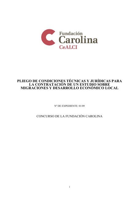 pliego de condiciones técnicas y jurídicas para la contratación de un ...