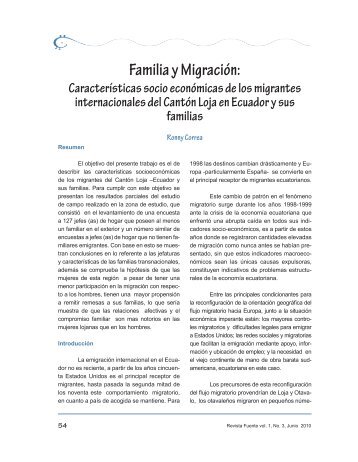 Familia y Migración: Características socio ... - Revista Fuente