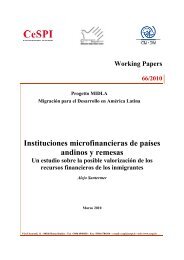 Instituciones microfinancieras de países andinos y remesas - CeSPI