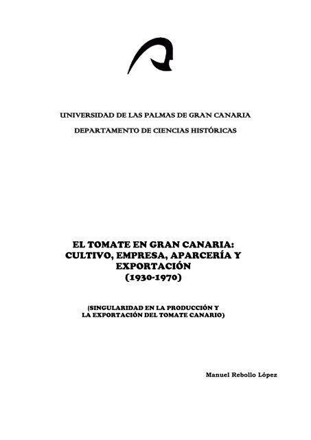 el tomate en gran canaria - Acceda - Universidad de Las Palmas de ...