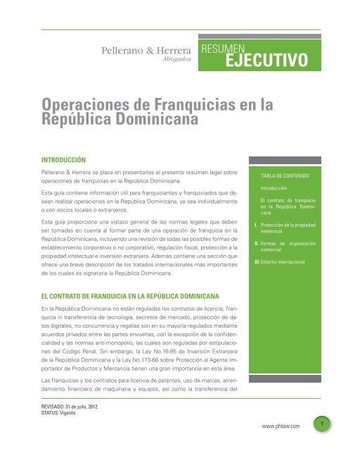 Operaciones de Franquicias en la República Dominicana