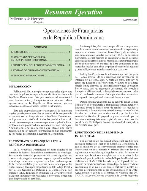 Operaciones de Franquicias en la Republica Dominicana