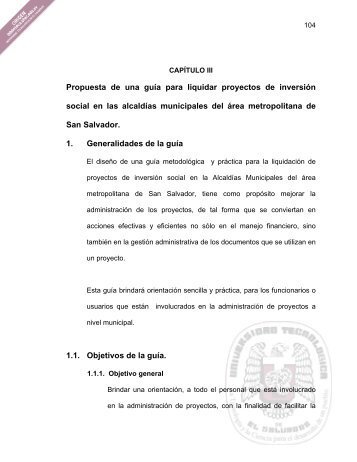 Capítulo III Propuesta de una Guía para Liquidar Proyectos de ...