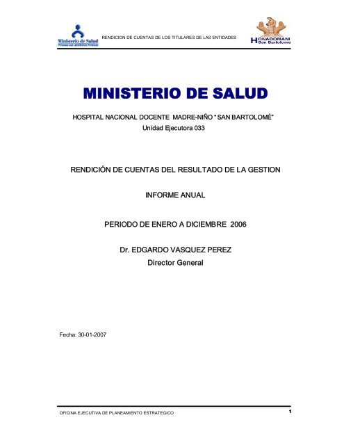 ministerio de salud - Hospital Nacional Docente Madre "Niño San ...