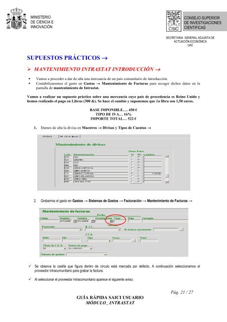 Manual de usuario - Ejercicios SAICI