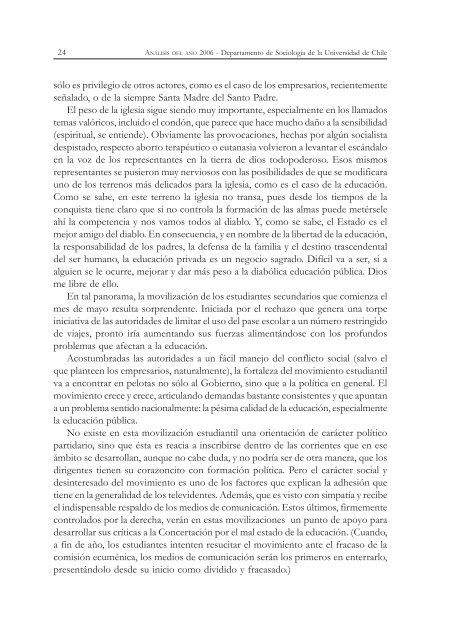 análisis del año 2006 - Facultad de Ciencias Sociales - Universidad ...