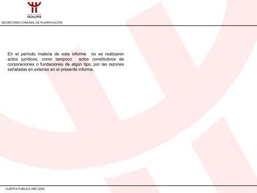 Cuenta Pública 2004 - Municipalidad de Hualpén Online