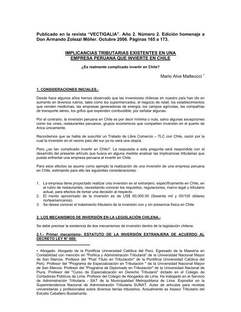 Publicado en la revista “VECTIGALIA”. Año 2. Número 2 ... - Teleley