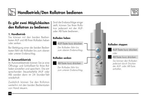 Einbau- und Bedienungsanleitung Rollotron - Betting und Buss GbR