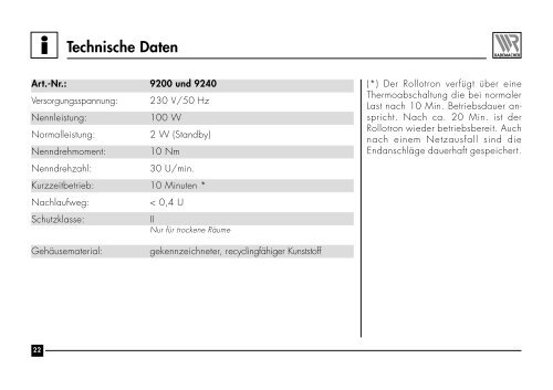 Einbau- und Bedienungsanleitung Rollotron - Betting und Buss GbR