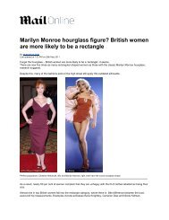 Marilyn Monroe hourglass figure? British women are more ... - Alvanon