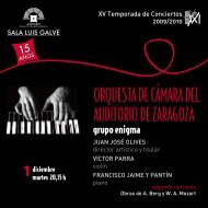 ORQUESTA DE CÁMARA DEL AUDITORIO DE ZARAGOZA