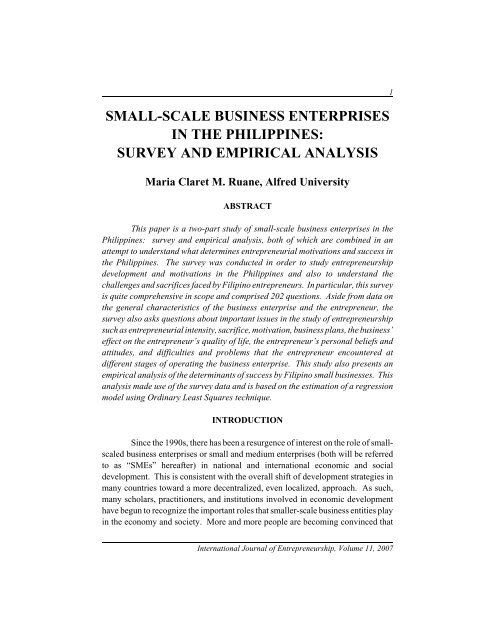 thesis about small business in the philippines