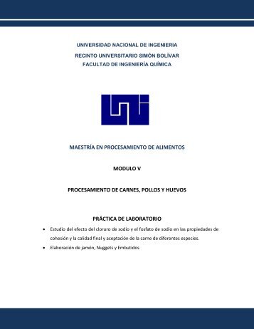 MAESTRÍA EN PROCESAMIENTO DE ALIMENTOS MODULO V ...