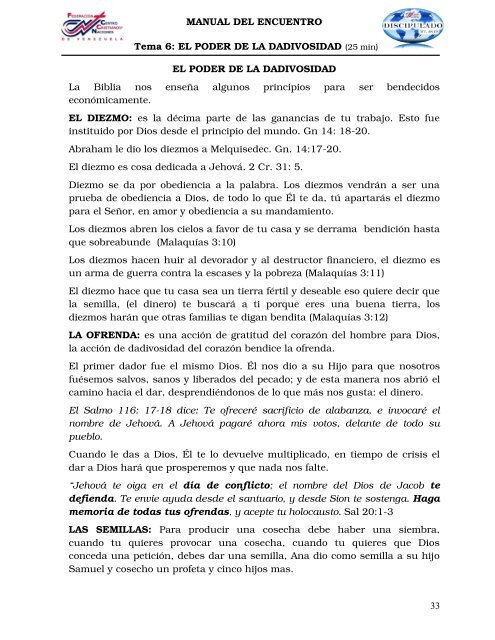 MANUAL DEL ENCUENTRO - Federación Centro Cristiano para las ...