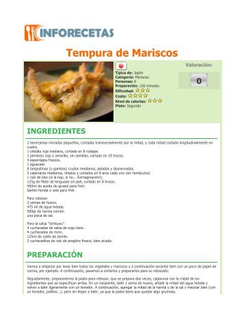 Tempura de Mariscos - Recetas de cocina