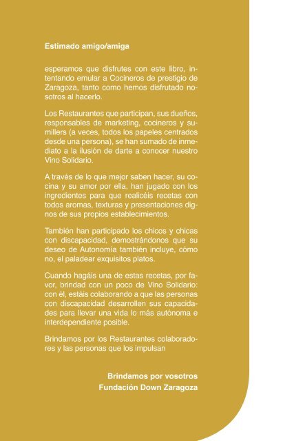 libro de recetas solidarias - Down Zaragoza