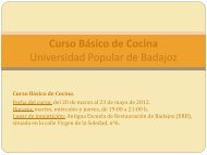 Curso Básico de Cocina Universidad Popular de Badajoz
