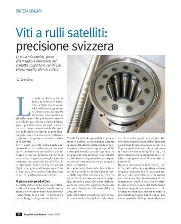 Viti a rulli satelliti: precisione svizzera