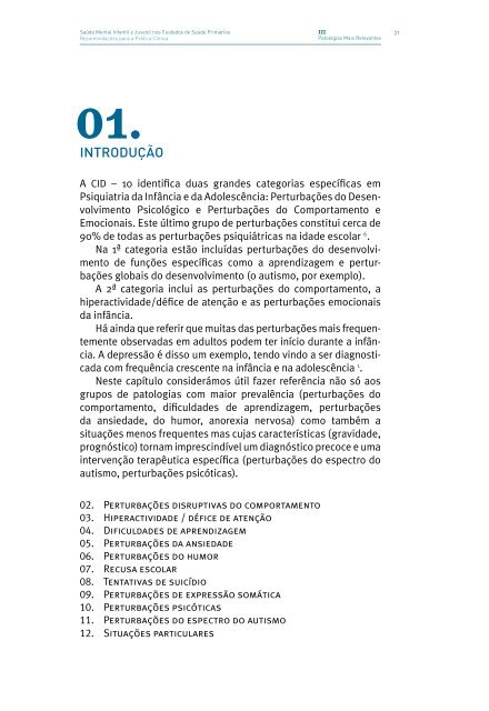 saúde mental infantil e juvenil nos cuidados de saúde primários