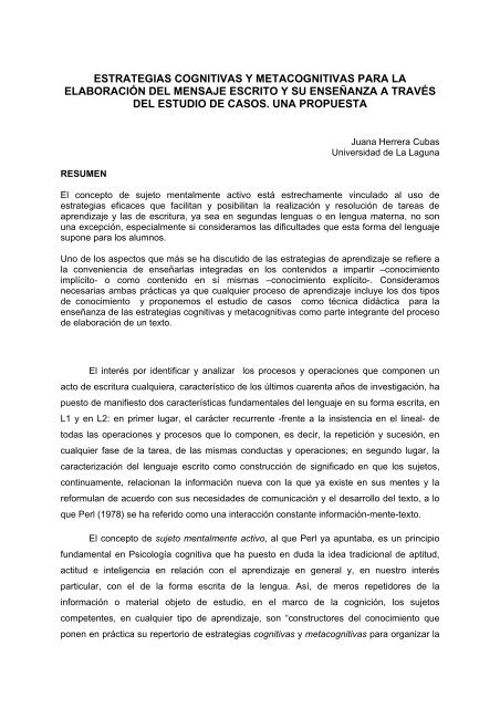 estrategias cognitivas y metacognitivas para la elaboración del ...