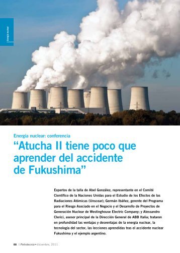 “Atucha II tiene poco que aprender del accidente de ... - Petrotecnia