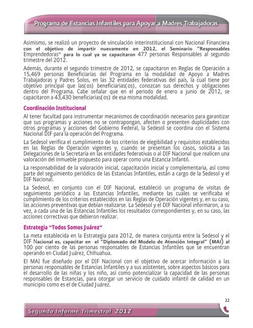 Segundo Informe Trimestral 2012