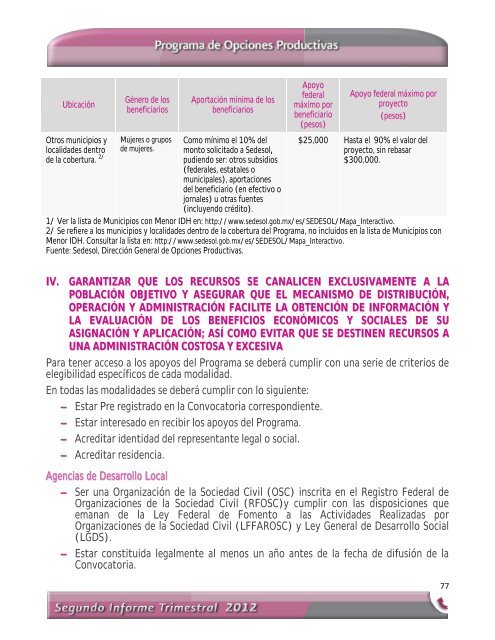 Segundo Informe Trimestral 2012