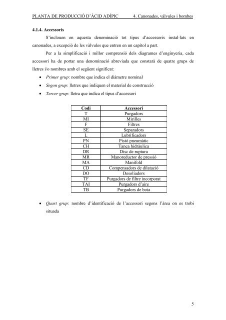 PLANTA DE PRODUCCIÓ D'ÀCID ADÍPIC - Recercat