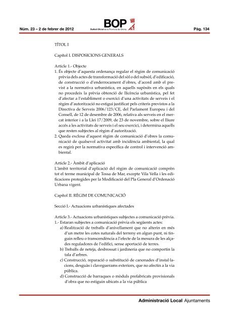 Administració Local Ajuntaments - Ajuntament de Tossa de Mar