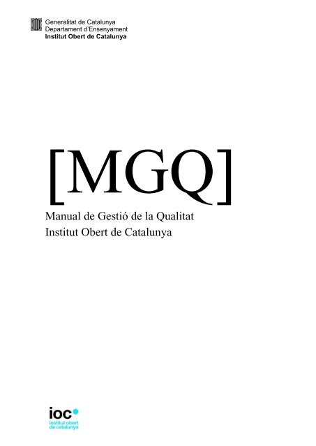 Manual de Gestió de la Qualitat Institut Obert de Catalunya