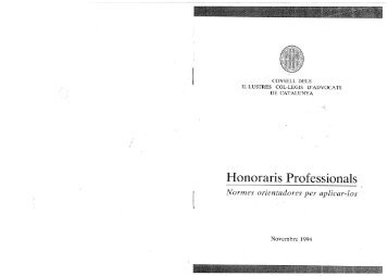 Honoraris Professionals - Il·lustre Col·legi d'Advocats de Lleida