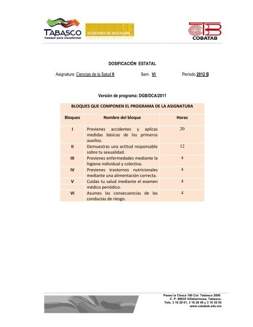 ccs de la salud II.pdf - Colegio de Bachilleres de Tabasco