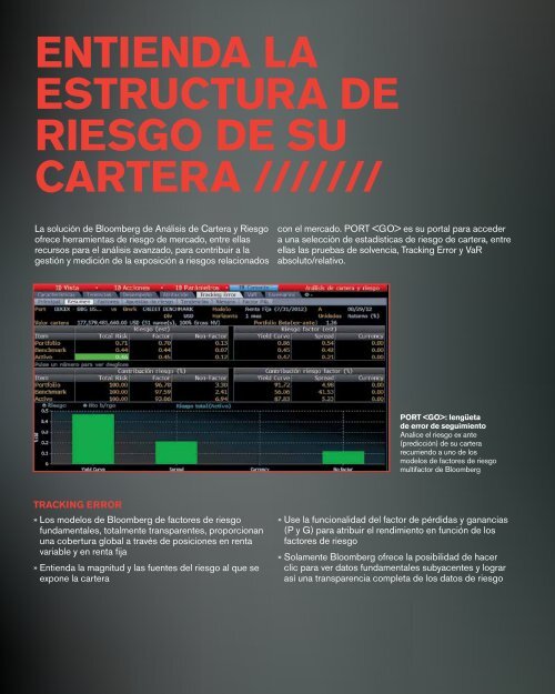 Bloomberg para Análisis de Cartera y Riesgo