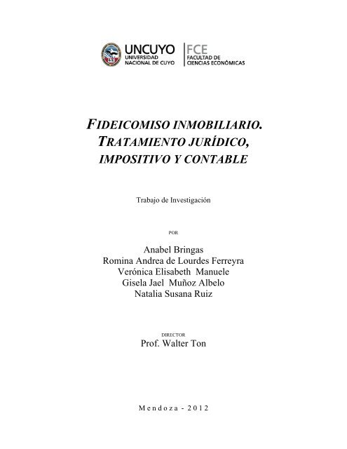 fideicomiso inmobiliario. tratamiento jurídico, impositivo y contable