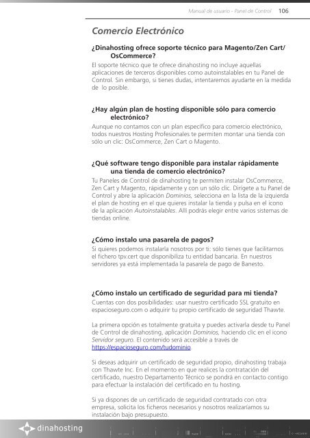 Servidor Seguro (SSL) - Dinahosting