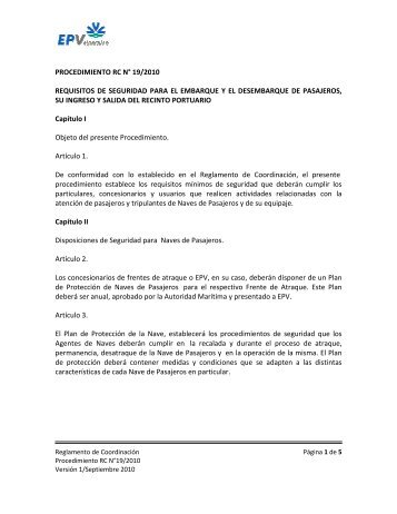 requisitos de seguridad para el embarque y el desembarque de ...