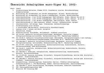 Übersicht Schaltpläne euro-Tiger Bj. 2002-