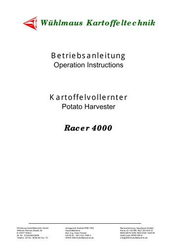 Bedienungshandbuch Racer 4000