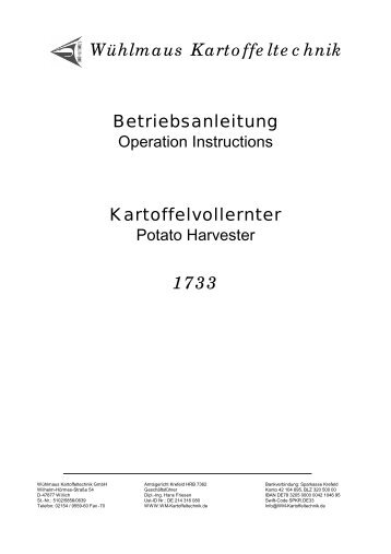 Bedienungshandbuch 1733