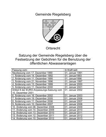 Satzung der Gemeinde Riegelsberg über die Festsetzung der ...