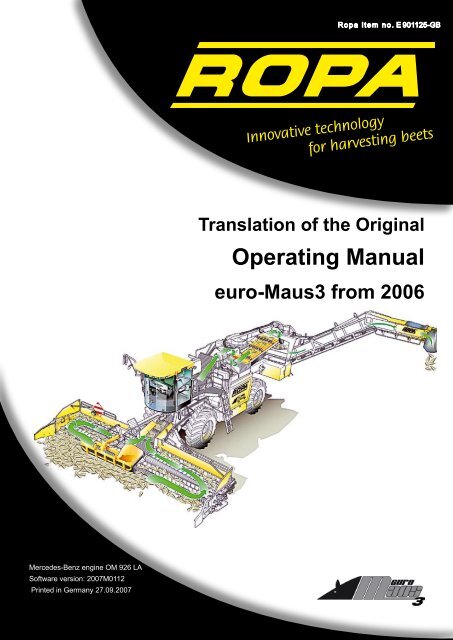 Operation Manual euro ... - ROPA Fahrzeug