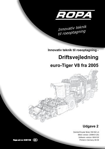 Driftsvejledning euro-Tiger V8 fra 2005 - ROPA Fahrzeug