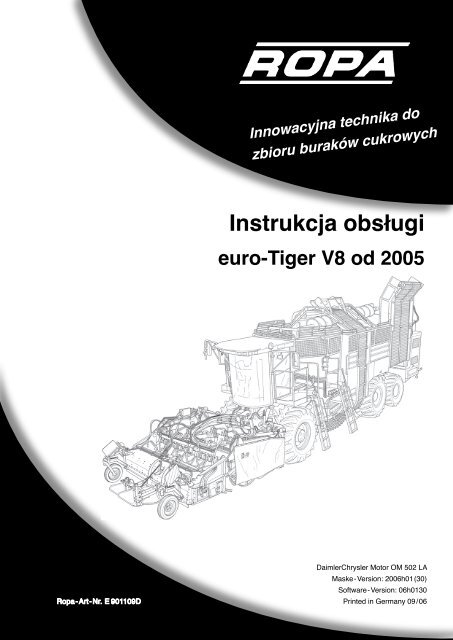 Instrukcja obsługi euro-Tiger V8 od 2005 - ROPA Fahrzeug