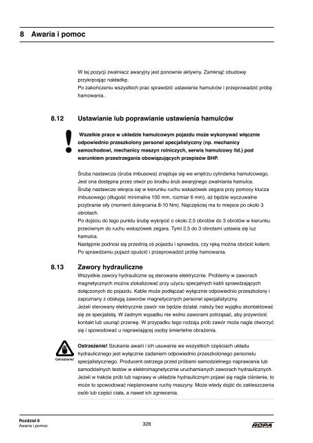 Instrukcja obsługi euro-Tiger V8 od 2005 - ROPA Fahrzeug