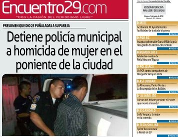 Detiene policía municipal a homicida de mujer en el ... - Encuentro 29